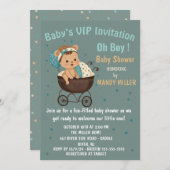 Invitation VIP de bébé Oh Garçon ! (Devant / Derrière)