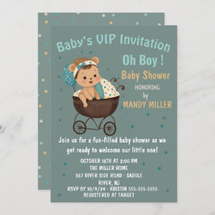 Invitation VIP de bébé Oh mon garçon !