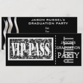 Invitation VIP noir et blanc (Devant / Derrière)