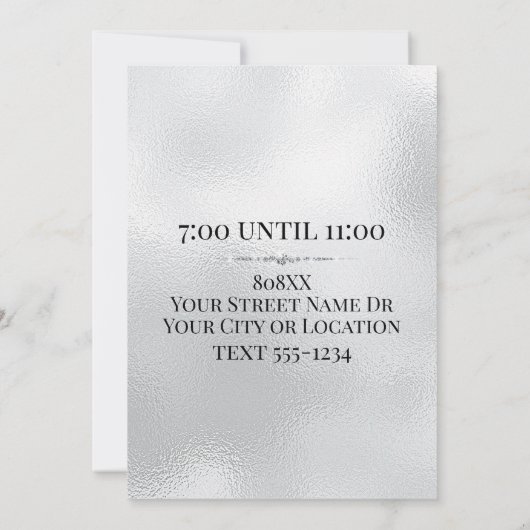 Invitation VIP Or en Glamour sur Fond Argent (Dos)