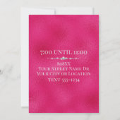 Invitation VIP or glamour sur rose chaud (Dos)