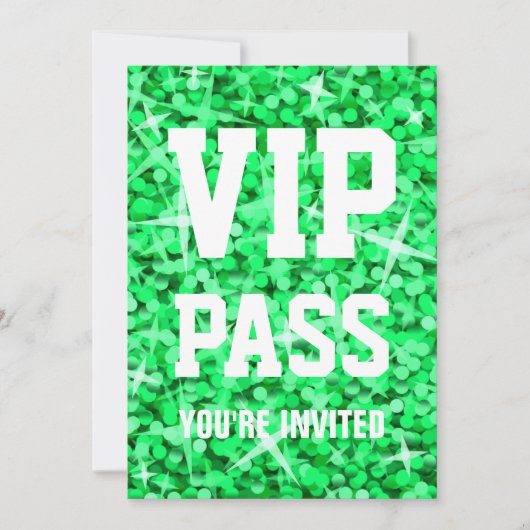 Invitation "VIP PASS" de Glitz Green (Devant)
