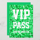 Invitation "VIP PASS" de Glitz Green (Devant / Derrière)