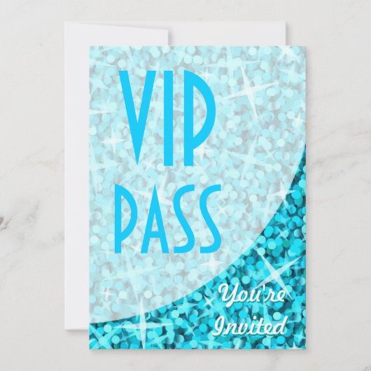Invitation "VIP Pass" de la courbe bleue de Glitz (Devant)