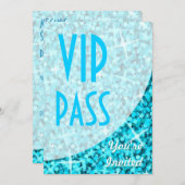 Invitation "VIP Pass" de la courbe bleue de Glitz (Devant / Derrière)