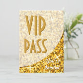 Invitation "VIP Pass" de la courbe "Gold" de Glitz (Debout devant)
