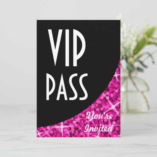 Invitation "VIP Pass" de la courbe noire Glitz Pin (Debout devant)