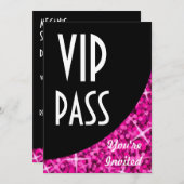 Invitation "VIP Pass" de la courbe noire Glitz Pin (Devant / Derrière)