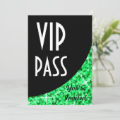 Invitation "VIP Pass" de la courbe noire verte de (Debout devant)