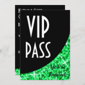 Invitation "VIP Pass" de la courbe noire verte de (Devant / Derrière)