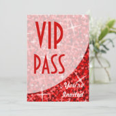Invitation "VIP Pass" de la courbe rouge de Glitz (Debout devant)