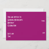 Invitation "VIP PASS" en étoile rose horizontale (Dos)