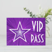 Invitation 'VIP PASS' Purple Star horizontale (Debout devant)