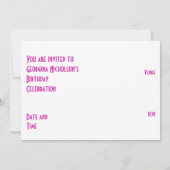 Invitation "VIP PASS" rose étoile blanc horizontal (Dos)