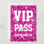 Invitation "VIP PASS" rose Glitz (Devant)