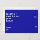 Invitation "VIP PASS" Star bleu foncé horizontale (Dos)