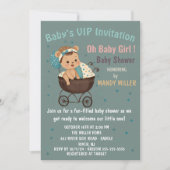 Invitation VIP pour bébé Oh chère petite fille ! (Devant)
