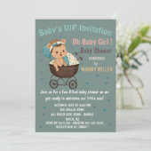 Invitation VIP pour bébé Oh chère petite fille ! (Debout devant)