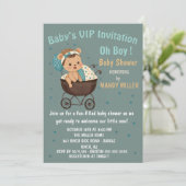 Invitation VIP pour bébé Oh garçon ! (Debout devant)