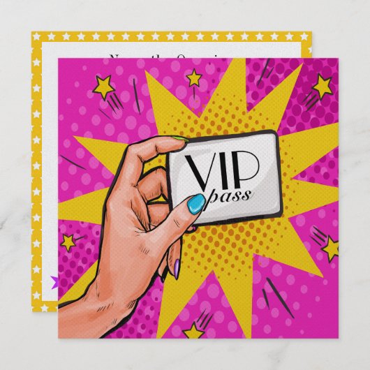 Invitation VIP Rev 1 Pop Art (Devant / Derrière)