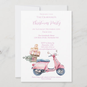 Invitation Virée shopping de Noël en scooter rose