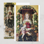 Invitation VIRGIN AVEC ENFANT Champagne Blanc Papier métalliq (Devant / Derrière)