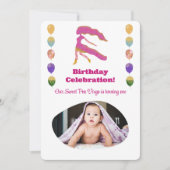 Invitation Virgo 1st Birthday Photo Impressionist Gold (Devant)