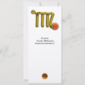 INVITATION VIRGO /GOLD ZODIAC SIGNE JEWEL BLANC ANNIVERSAIRE (Dos)