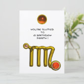 INVITATION VIRGO /GOLD ZODIAC SIGNE JEWEL BLANC ANNIVERSAIRE (Debout devant)