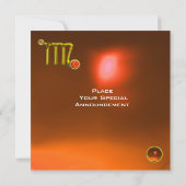 INVITATION VIRGO GOLD ZODIAC SIGNE JEWEL ORANGE ANNIVERSAIRE (Dos)