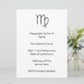 Invitation Virgo. Signe d'astrologie zodiaque.Noir. (Debout devant)