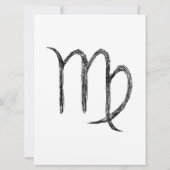 Invitation Virgo. Signe d'astrologie zodiaque.Noir. (Dos)