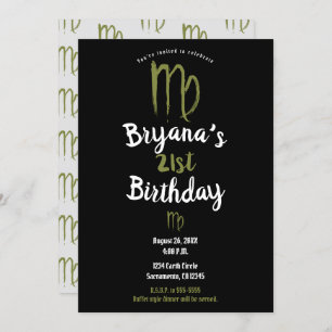 Invitation VIRGO Zodiac Août Septembre Anniversaire Astrologi