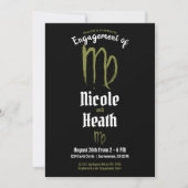 Invitation VIRGO Zodiac Astrologie Été Automne Fiançailles (Devant)