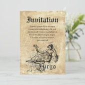 Invitation Virgo Zodiac vintage (Debout devant)