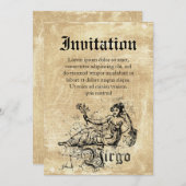 Invitation Virgo Zodiac vintage (Devant / Derrière)