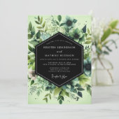 Invitation Viridian Painted Flora Wedding (Debout devant)