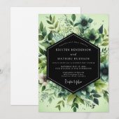 Invitation Viridian Painted Flora Wedding (Devant / Derrière)