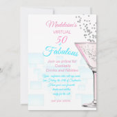 Invitation Virtual 50 et Fabulous Modern Cocktail Party (Dos)