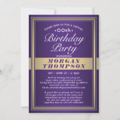 Invitation Virtual Any Anniversaire Purple Gold et White Part (Devant)