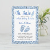 Invitation Virtual Baby Boy Douche Oh Baby Blue Parties scint (Debout devant)