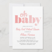 Invitation Virtual Baby Girl Douche Oh Baby Coral (Devant)