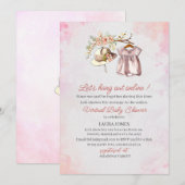 Invitation Virtual Baby Girls watercolor BabyInvitation (Devant / Derrière)