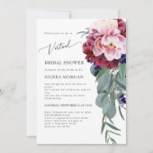 Invitation Virtual Blush Burgundy Navy Blue Fête des mariées (Devant)