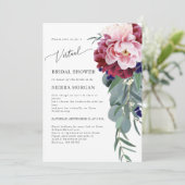 Invitation Virtual Blush Burgundy Navy Blue Fête des mariées (Debout devant)