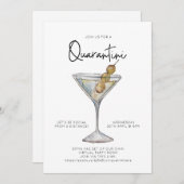 Invitation Virtual Cocktail Party Quaratini Distance sociale (Devant / Derrière)