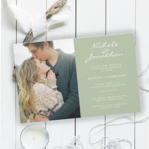 Invitation Virtual Dusty Sage Mariage photo en ligne