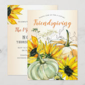 Invitation Virtual Friendsgiving Watercolor Citrouille de tou (Devant / Derrière)