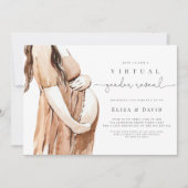 Invitation  Virtual Gender Reveillez Lui ou Elle Boho Zoom Pa (Devant)