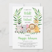 Invitation Virtual It's going to Get Wild Safari Baby shower (Devant)